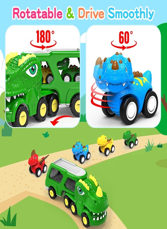 AUTGA Dinosaur Toys for 1 2 3 4 5 Year Old Boy, Dinosaur Trucks for Toddlers 2-4 Years with 4 Small Pull Back Dino Cars, Kids Christmas Birthday Gifts for Boys - Image 5